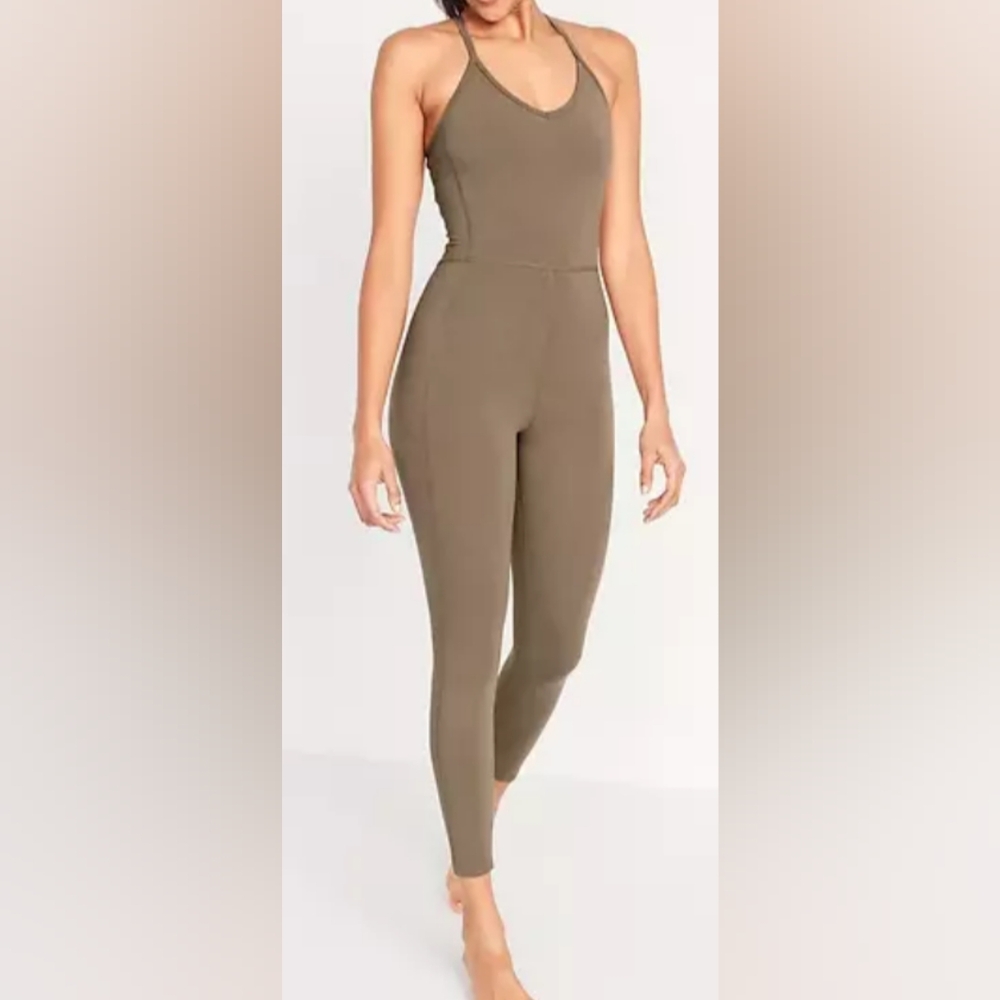 Old Navy Tan Leggings High-Waisted Seamless